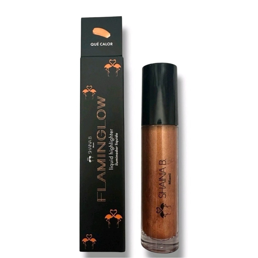SHAINA B MIAMI Flaminglow Liquid Highlighter Qué Calor Full Size 7.5 ml NIB